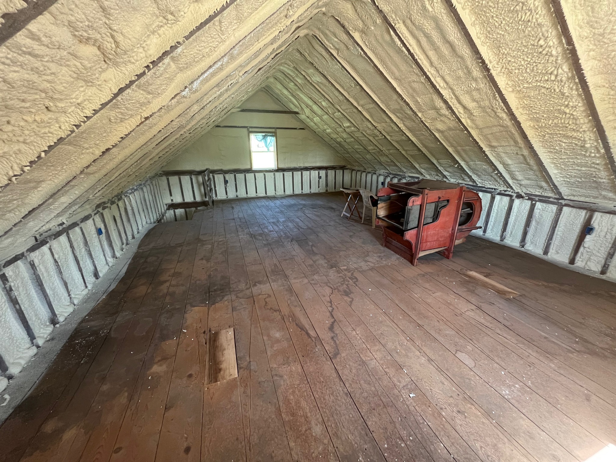 Attic spray foam insulation completed in Wisconsin home