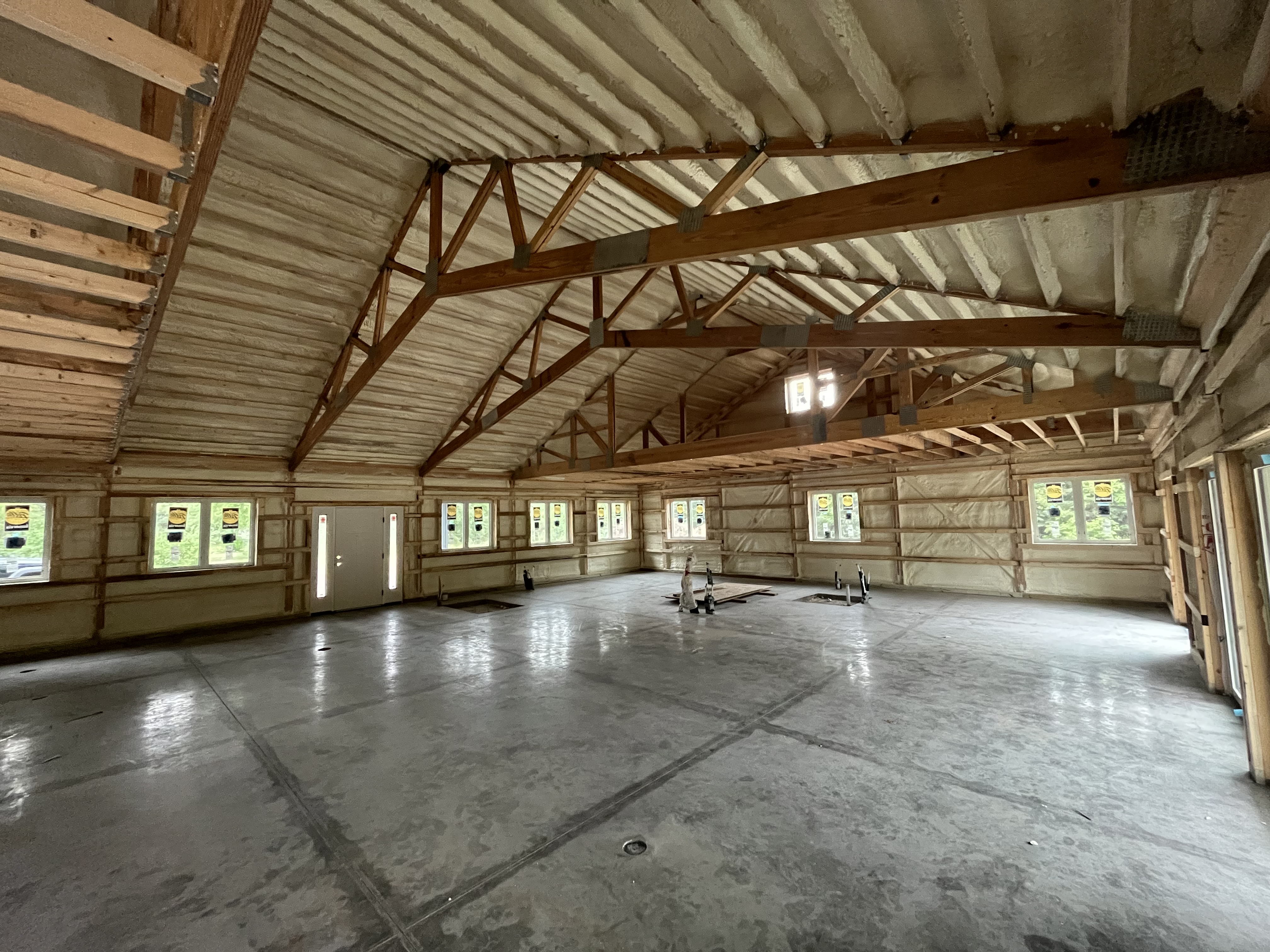 Pole barn interior spray foam walls and ceiling