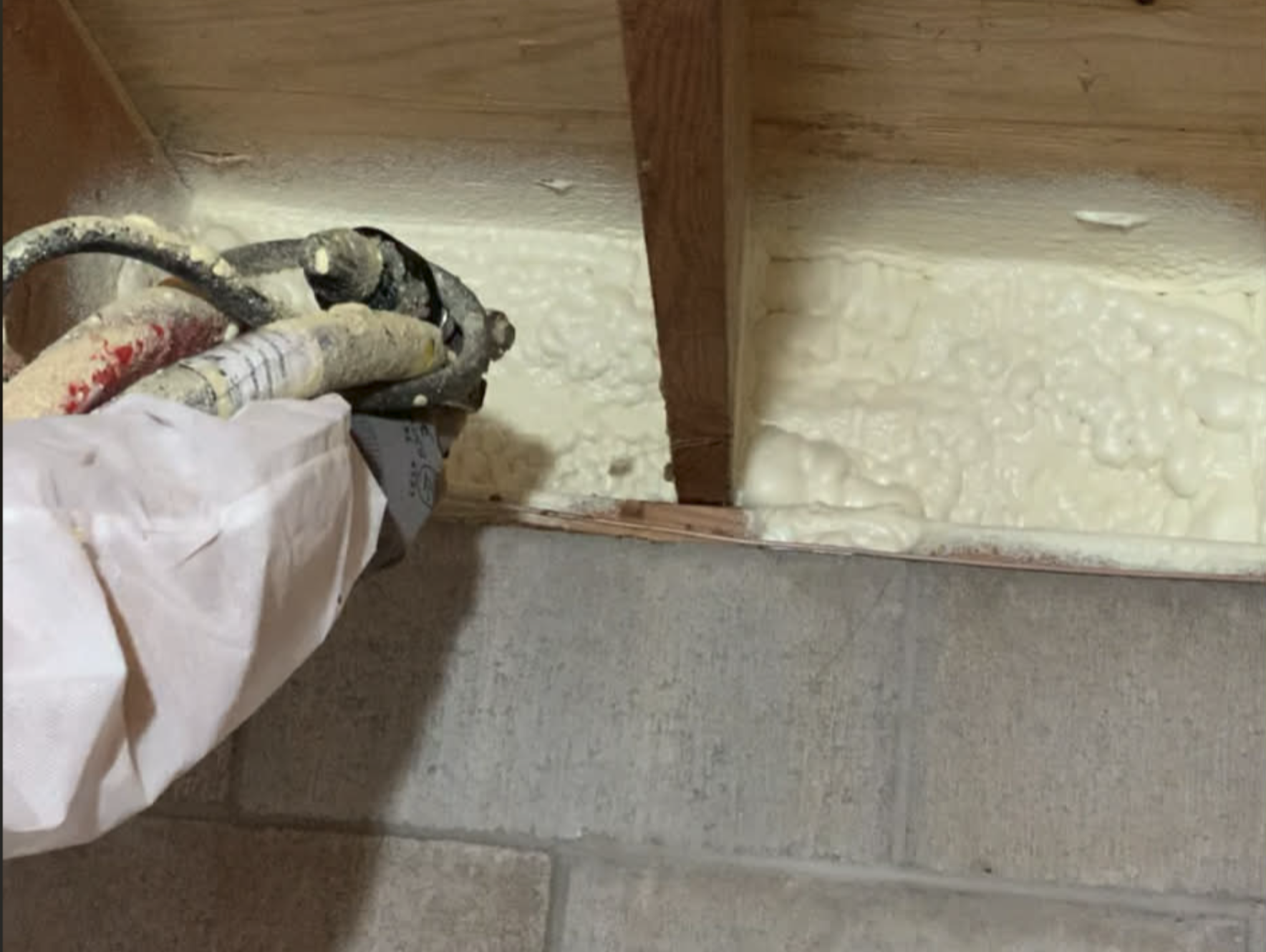 Box sill spray foam insulation in Wisconsin