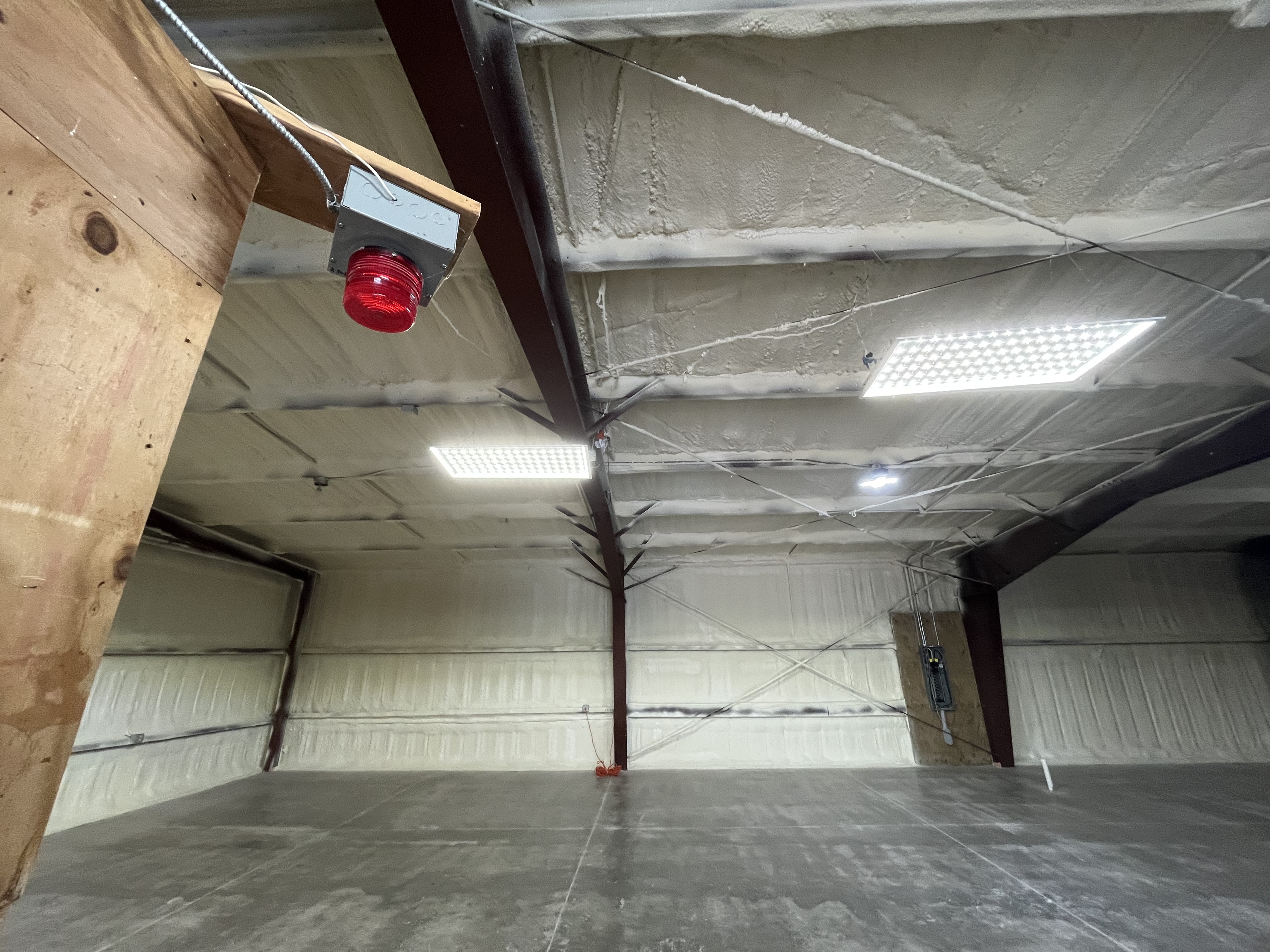 Metal building ceiling spray foam insulation Wisconsin
