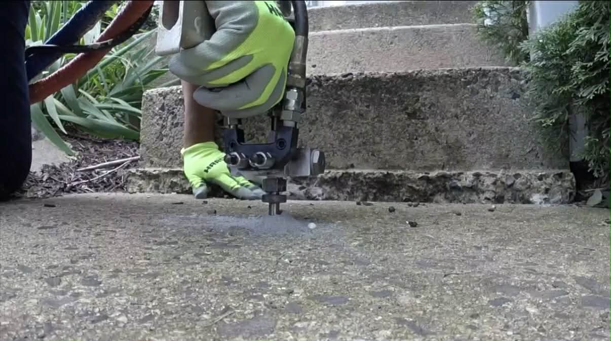 Concrete lifting project in Wisconsin using polyurethane foam injection