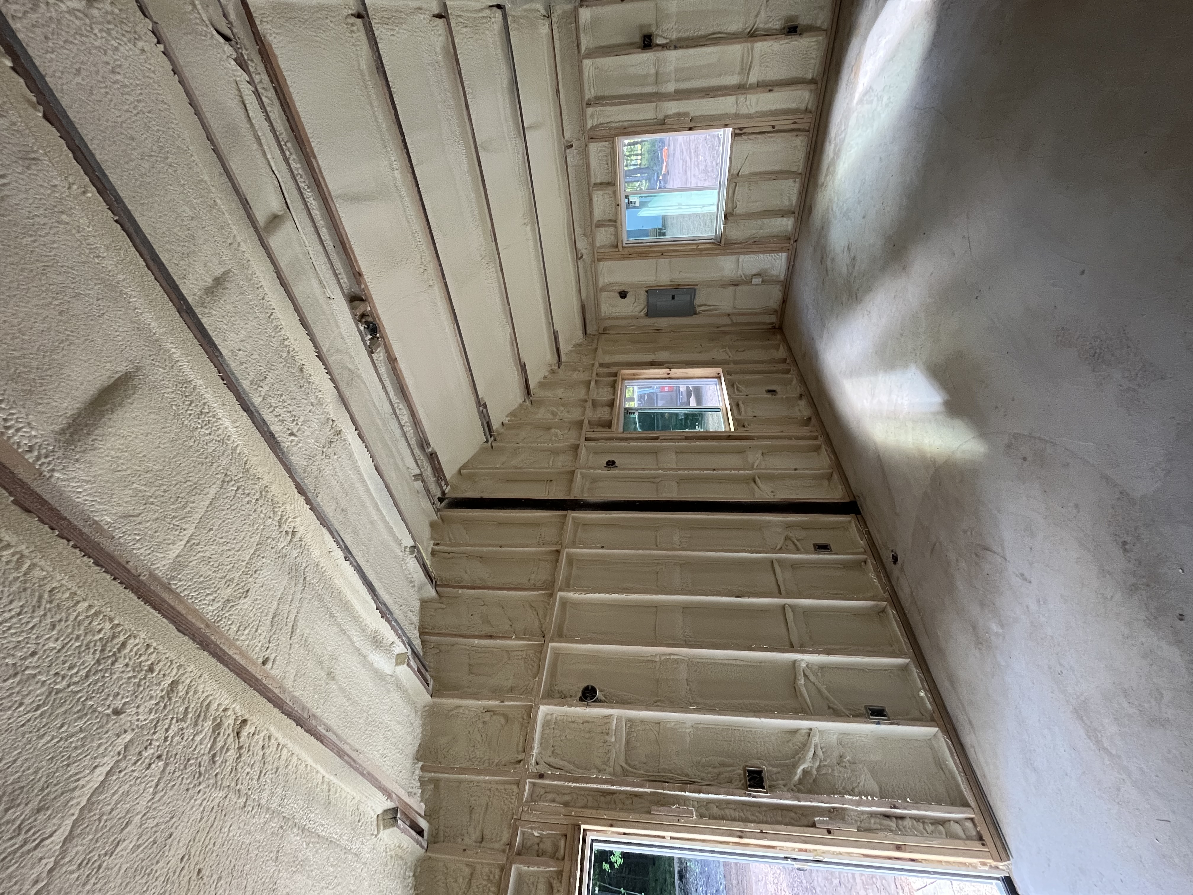 Residential wall spray foam application