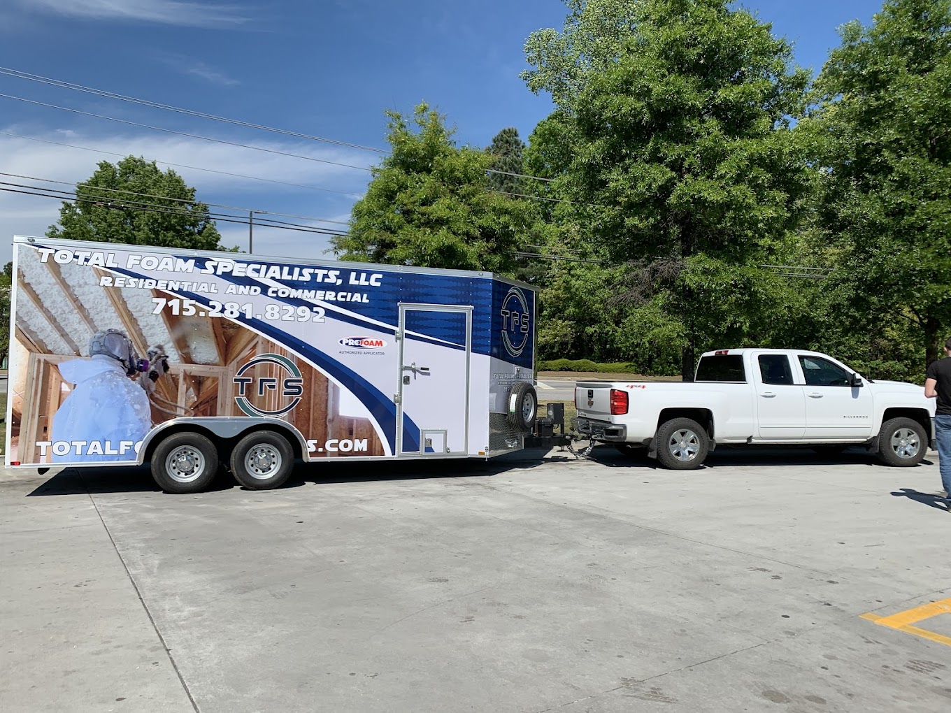 Total Foam Specialists work truck in Shawano Wisconsin