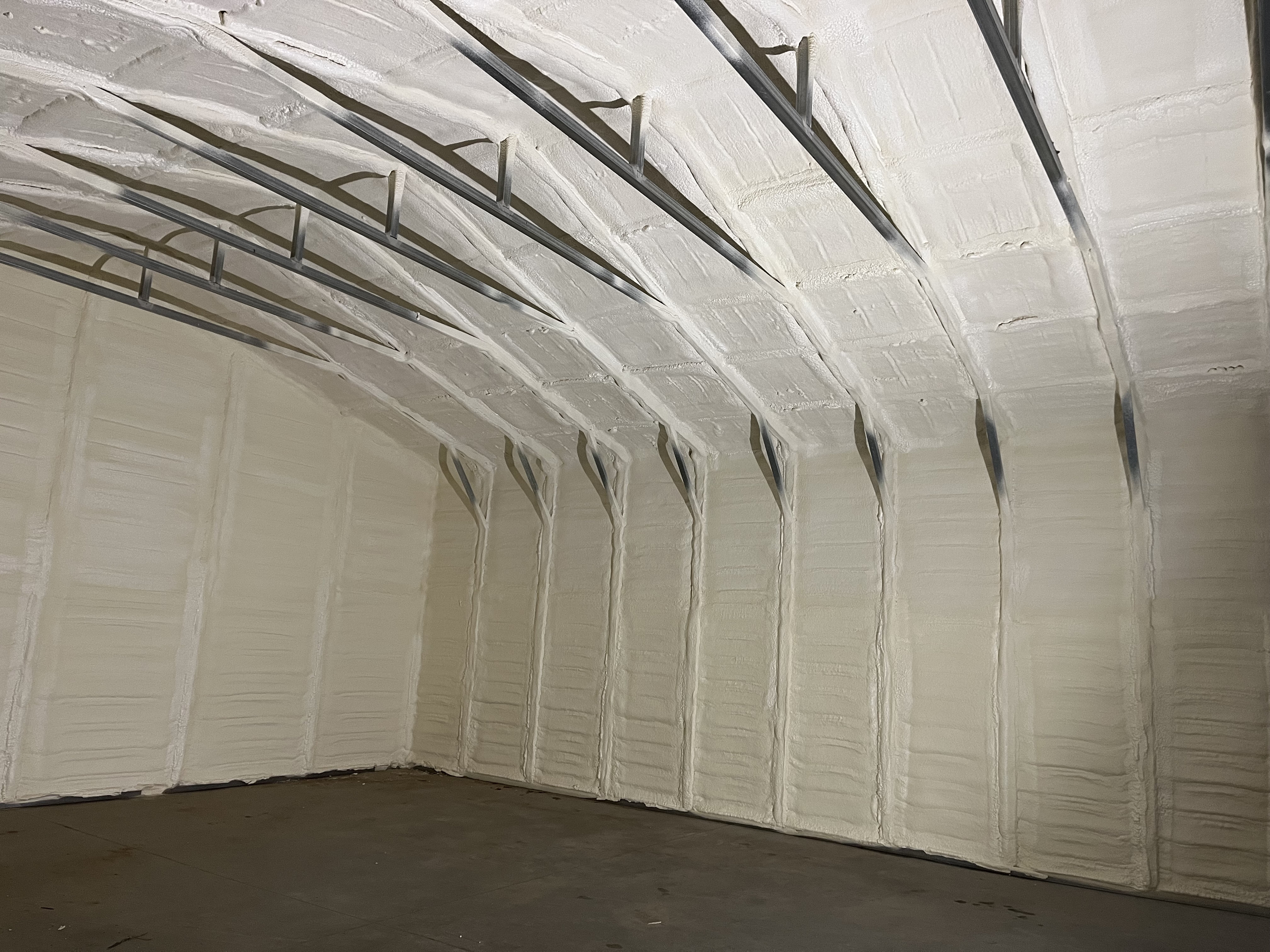 Steel building spray foam installation Wisconsin